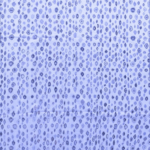 Ahgly Company Machine Washable Indoor Square Solid Blue Modern Area Rugs, 8' Square