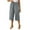 Light Blue, variant on Wyobmus Women's Capri Pants Linen Drawstring Waist Capris Solid Color Casual Summer Loose Straght Fit 3/4 Pants With Side Pockets S-2X Black