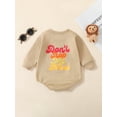 thumbnail image 3 of Seyurigaoka Toddler Baby Girls Boys Autumn Jumpsuit Cartoon Sun/Letter Print Long Sleeve Round Neck Romper for 0-18M Infant Kids, 3 of 8