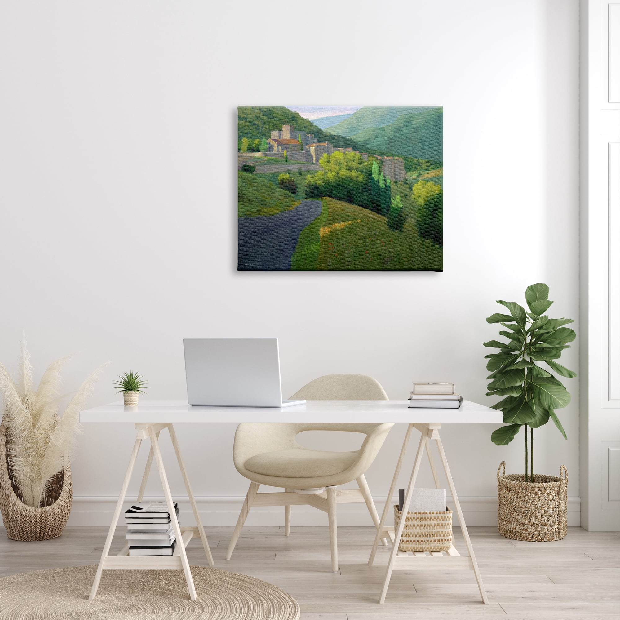 Stupell Industries Winding Road Path Distant Rural Farm Town Graphic Art Gallery Wrapped Canvas Print Wall Art, Design by Ian Roberts