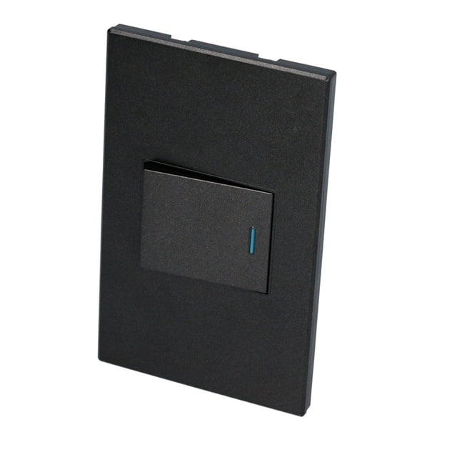 Placa Con 1 Apagador Negro 1/2. SURTEK P620N