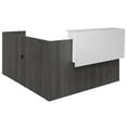 thumbnail image 2 of Regency Legacy Double Full Pedestal Reception Desk with White Transaction Top- Ash Grey, 2 of 8