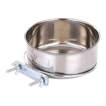 JoyMoreToys Hanging Dog Crate Kennel Bowl Diameter 5.5 Inch Stainless Steel Bowl with Clamp Attach Holder Metal Feeder for Cat Bird Dog Pet Crate Accessories