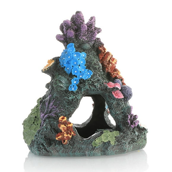 Underwater Paradise, Aquarium Decorations Resin Coral Rock Fish Tank Decor, Nano Beta Fish Hideaway for Terrarium Marine Aquariums