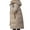 Khaki, variant on Women's Solid Color Casual Zipper Hooded Windproof Down Coat Fashion Keep Warm Jacket