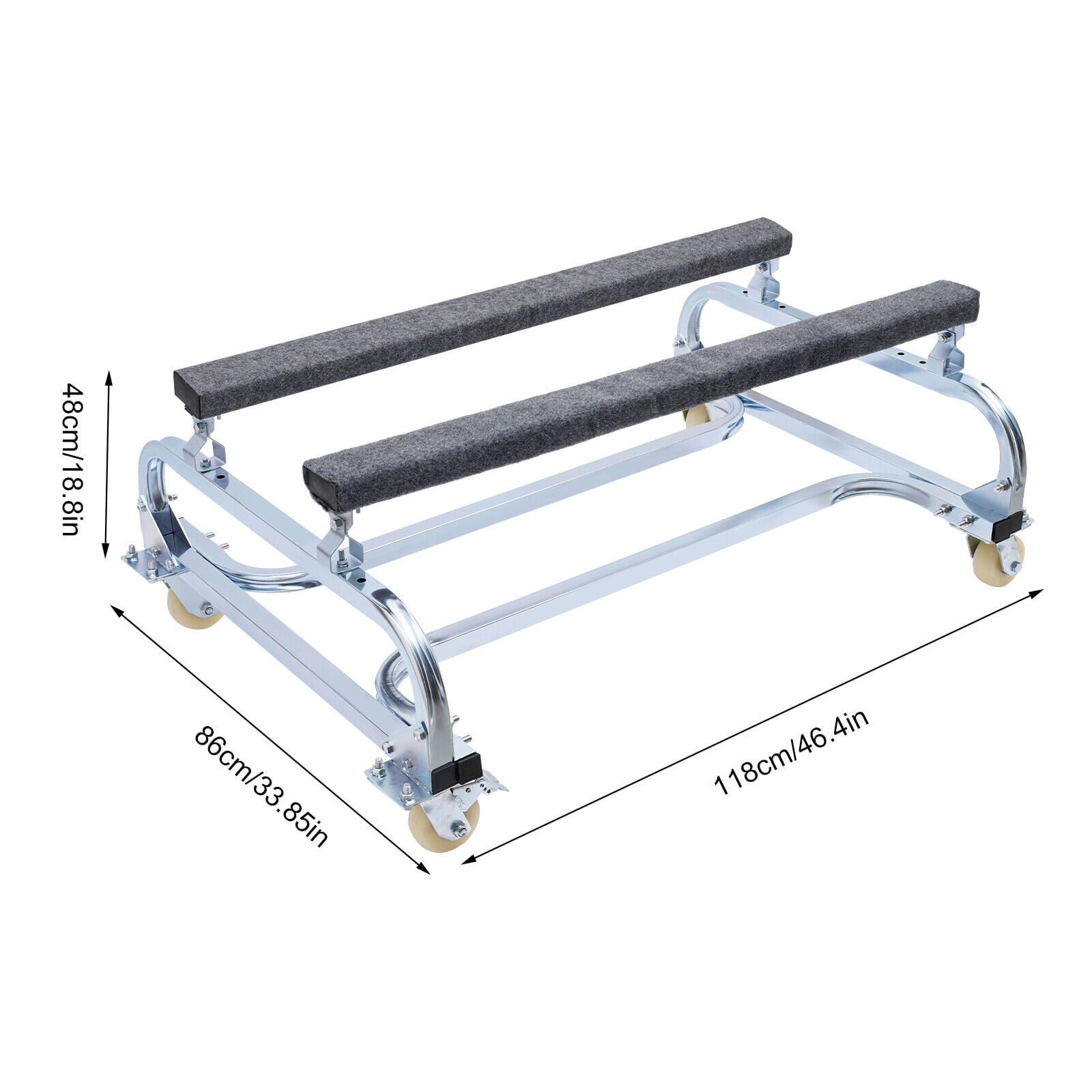 BY-18 Watercraft Cart 1000lb Capacity for jet skis, Inflatables Small Sailboat Trailer Silver Dock Slipway Cart
