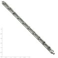 thumbnail image 3 of White Stainless Steel bracelet Men's 8.75 in 8 mm Brushed and Polished 8.75in, 3 of 3