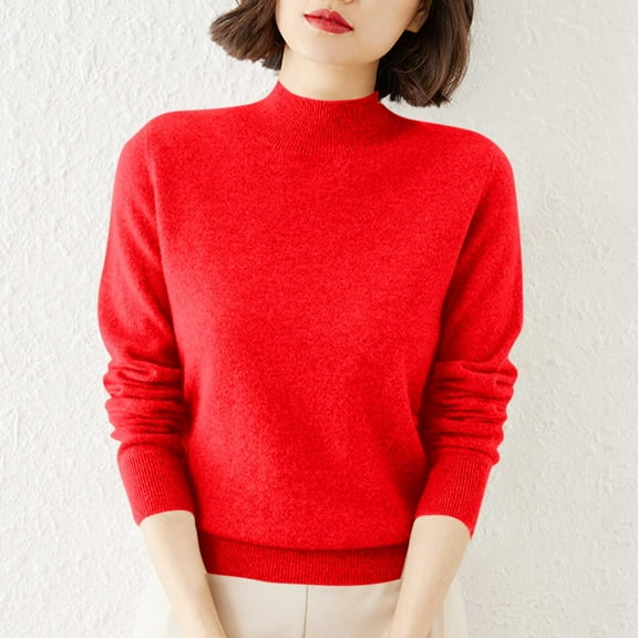 Turtleneck Sweaters for Petite Women Long Sleeve Trendy Casual Lightweight Comfy Layering Top S-3XL