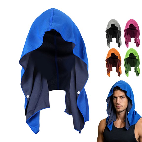 OJSFQUFP Cool Hoodie Towels,Instant Cool Towels for Neck and Face,UPF 50 Sun Protection,Ice Towel for Hot Weather,Head Towel for Sports,Camping