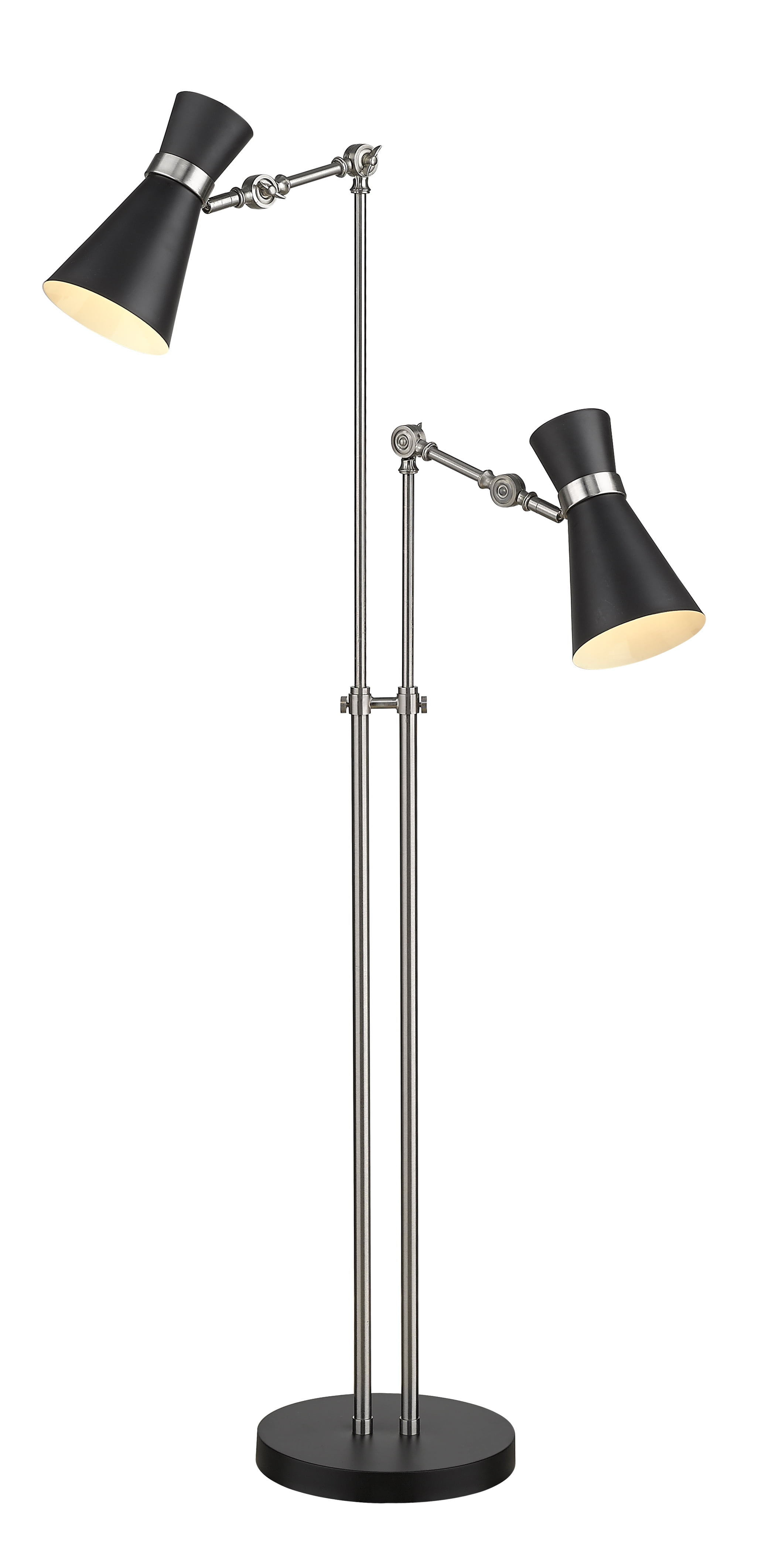 2 Light Floor Lamp Frame Finish Matte Black + Brushed Nickel Walmart