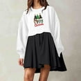 thumbnail image 2 of Pisexur Robes de Noël pour Femmes Mode Imprimé Noël Robes de Vacances Décontractées Col Rond Manches Longues Robe Fluide à Étages Mini Robe de Fête, 2 of 4