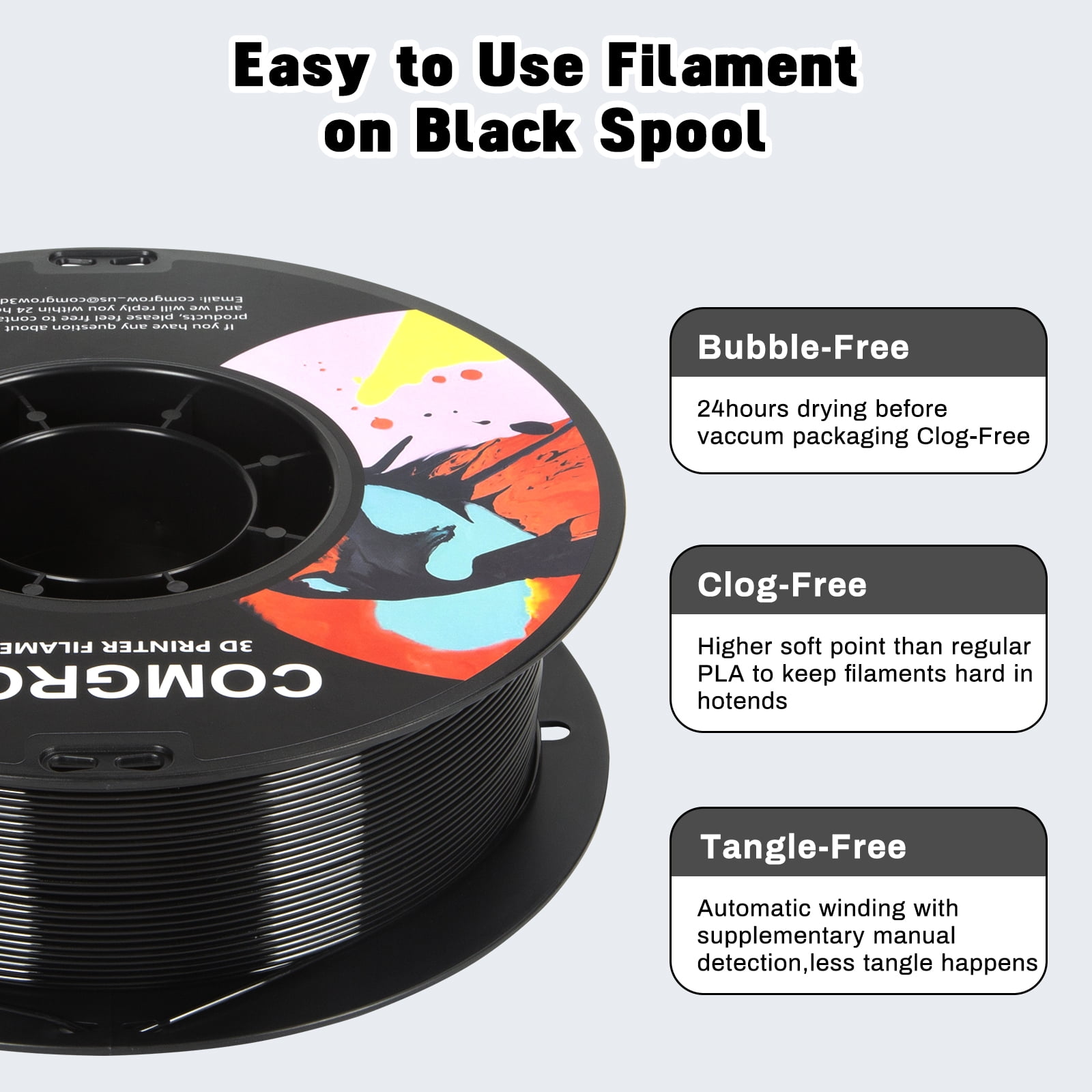 Comgrow PETG 3D Printer Filament-3D Printer Material 1.75mm Dimensional Accuracy +/- 0.02 mm, 1KG/2.2LB-Brown