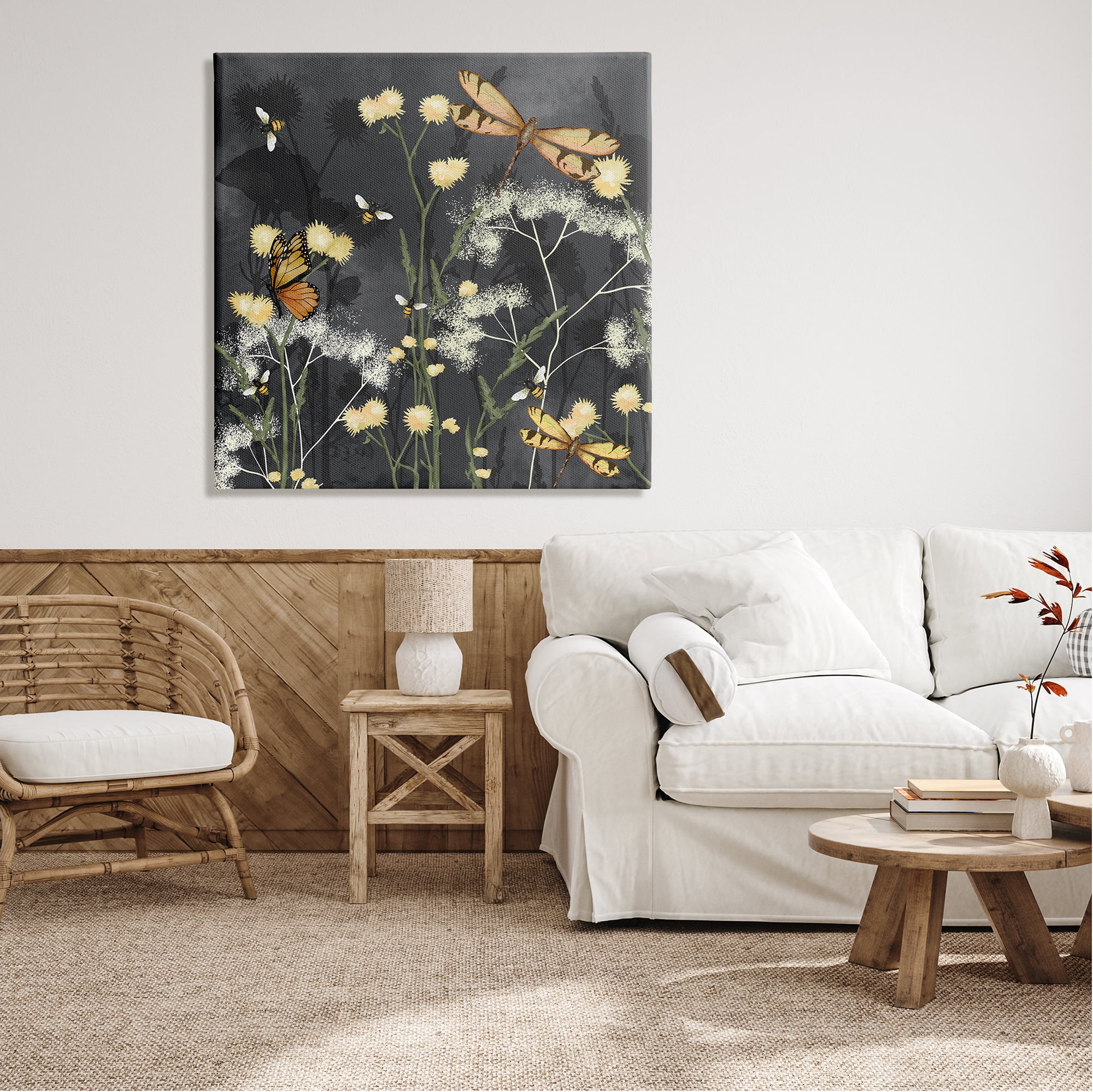 Stupell Industries Modern Herbs on Grey Botanical & Floral Painting Gallery Wrapped Canvas Print Wall Art, 36 x 36