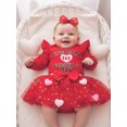 thumbnail image 6 of BemeyourBBs Newborn Baby Girl First Valentines Day Outfit Long Sleeve Letter Romper Heart Tulle Tutu Skirt Set Bow Headband 3 Pcs Spring Clothes Set, 6 of 9