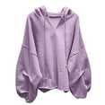 thumbnail image 3 of Fall Winter Sweatshirts For Women Pullover Jackets With Long Puff Sleeves Hoodies Lightweight Quick Dry Comfortable Cozy Fall Fashion Casual Daily Essentials Plus Size, 3 of 4