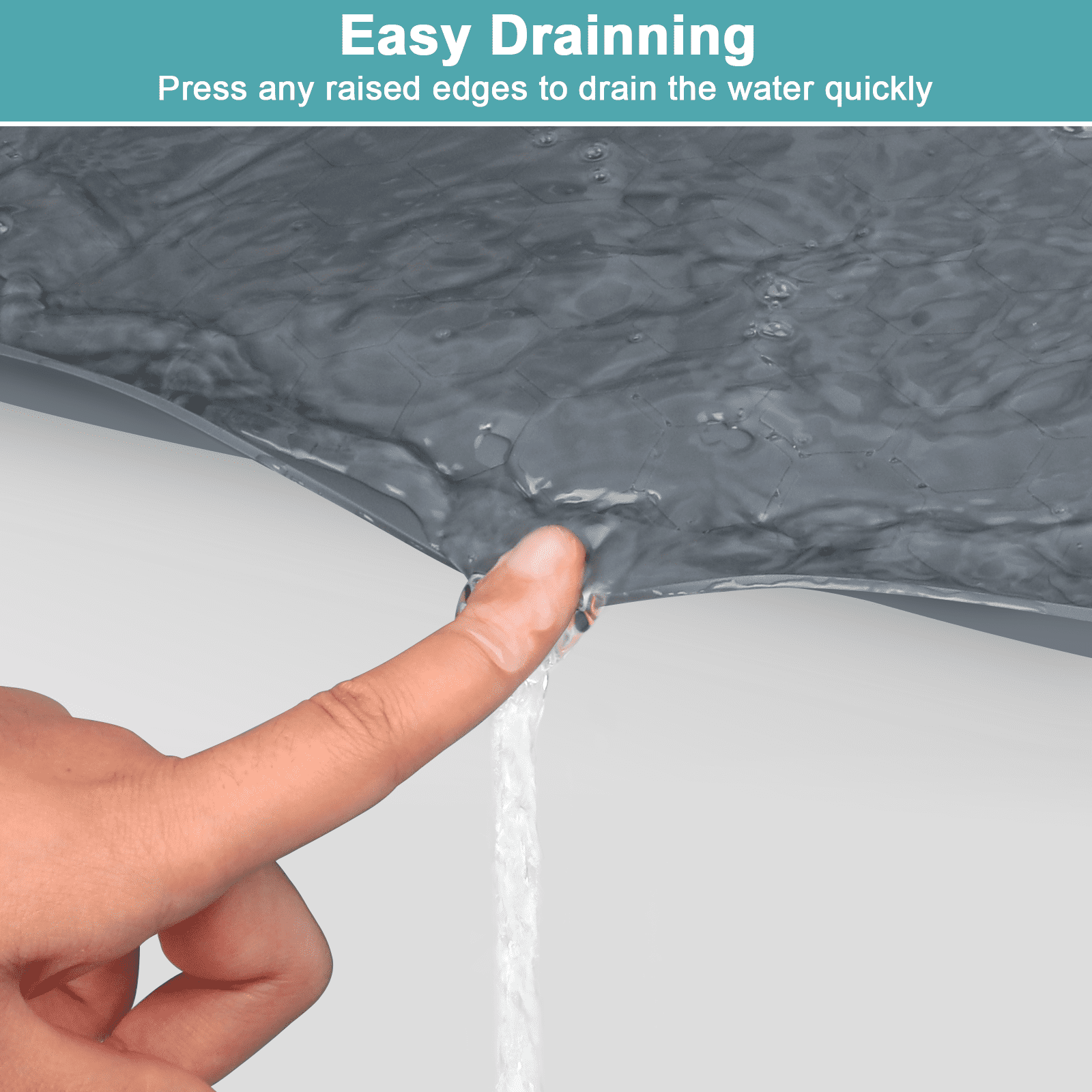 Waterproof Silicone Under Sink Mat with Lip for Kitchen and Bathroom, Under Kitchen Sink Mats and Protectors for 34" x 22" Cabinets, Under Sink Tray Organizer, Shelf Liners Cabinet Liner, Gray