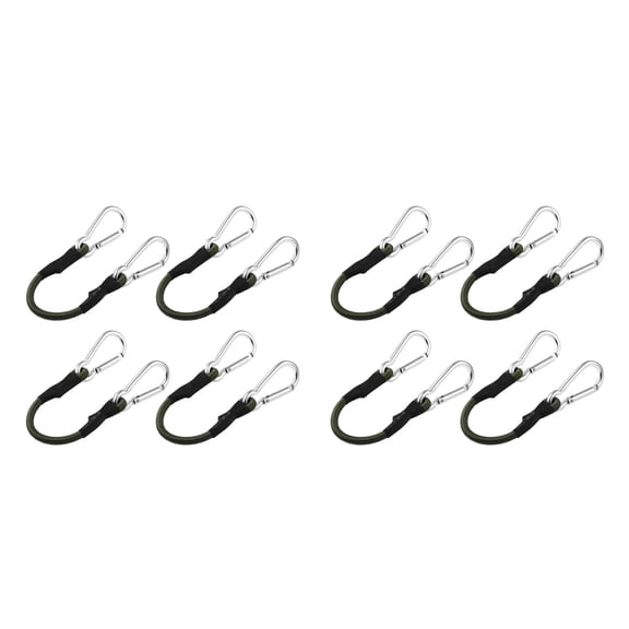 8pcs Outdoor Bungee Straps Carabiner Hooks Bungee Cords Luggage Tie Downs Elastic Camping Cords