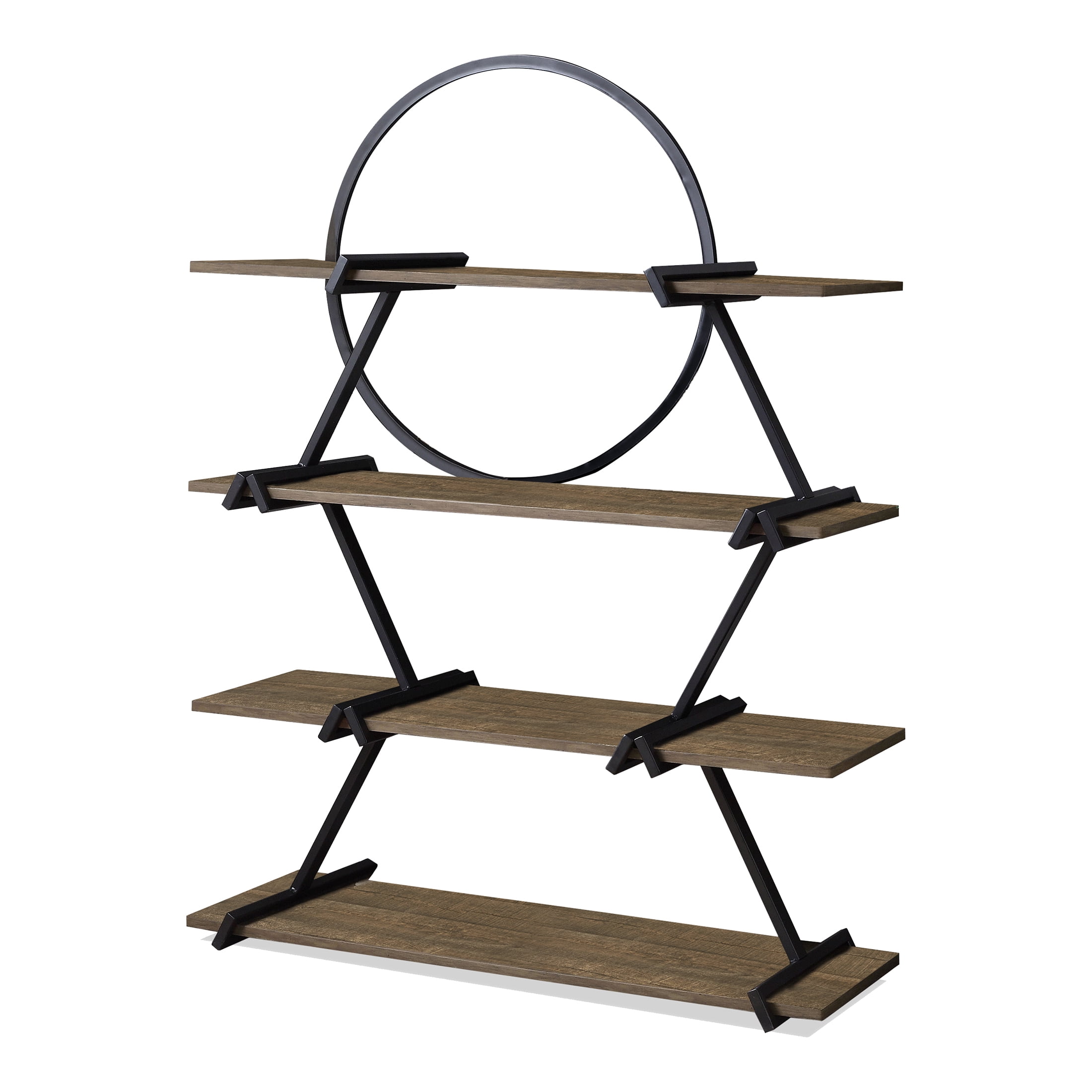 Furniture of America Asher Metal 4-Shelf Bookcase, Matte Black