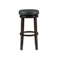 thumbnail image 2 of Linon Maya Backless Wood Swivel Bar Stool, 31.1" Seat Height, Brown Finish with Black Faux Leather seating, 2 of 14