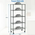 thumbnail image 7 of Dkelincs 5 Tier Wire Shelving Unit Adjustable NSF Metal Storage Shelves with Wheels for Garage Kitchen, Black, 7 of 7