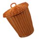 thumbnail image 3 of Cesta tejida de ratán sintético para la sala de estar, cesta para basura, cesta para artículos diversos con tapa., 3 of 5