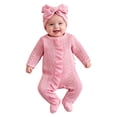 thumbnail image 3 of 6-12M Newborn Baby Girl Spring And Summer Solid Color Romper For Infants And Toddlers, 3 of 9