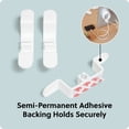 thumbnail image 5 of U Brands 3ct Peel-and-Stick Cable Wrap Hooks, White, 5 of 10