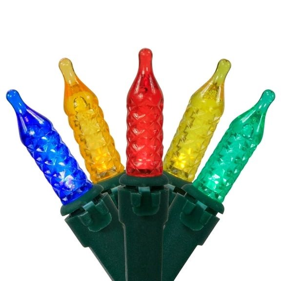 Northlight LED M5 Faceted Christmas Lights - Multicolor  - 15.75’ Green Wire - 50ct