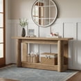 thumbnail image 4 of 63-Inch Farmhouse Console Table, Narrow Long 2-Tier Storage Sofa Table Behind Couch For Hallway, Entrance & Living Room (Brown), 4 of 10