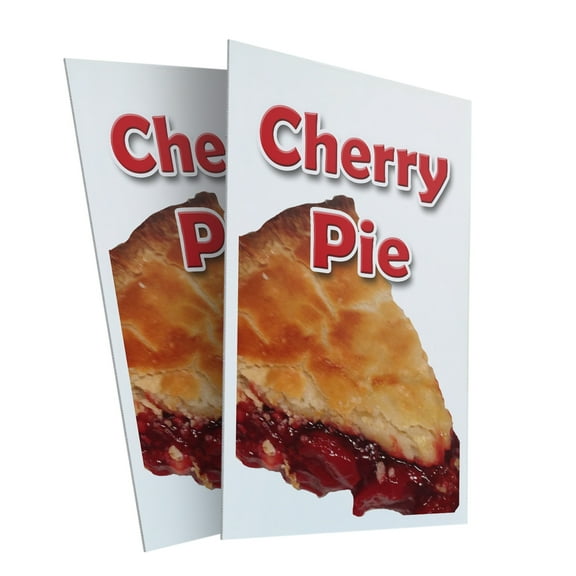 Cherry Pie (2-PACK) 24" x 36" Plastic Signs | Sign Insert 4mm Corrugated Plastic Signs Storefront Window Poster