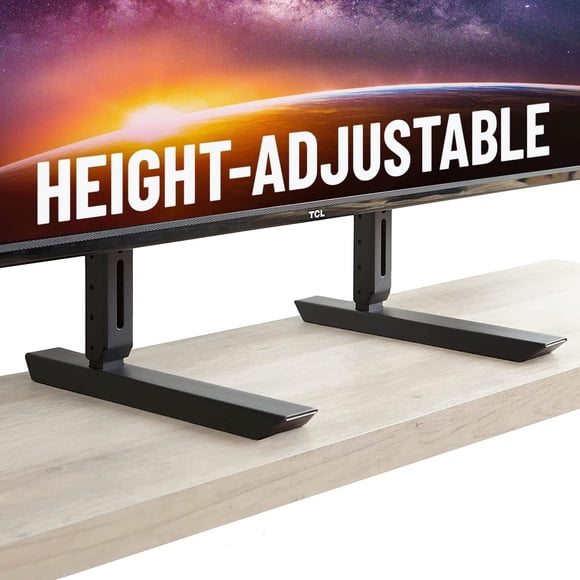 ECHOGEAR Universal TV Stand - Fits 49� to 77� TVs up to 100lbs - Adjustable Height & Wobble-Free Design - Flat Base Compatible with Soundbars