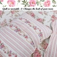 thumbnail image 6 of Cozy Line Home Fashions Floral Shabby Chic Spring Rose 100% Cotton 3-Piece Quilt Set, Queen Set, 6 of 6