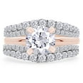 thumbnail image 3 of AFFY White Natural Diamond Wrap Enhancer Solitaire Ring In 10k Rose Gold (1 Cttw), Ring Size 5.5, 3 of 10