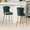 Green, variant on MAYEERTY Gray Velvet Bar Stools Set of 2, Button-Tufted Wing-Back,Metal Legs for Kitchen Island & Pub