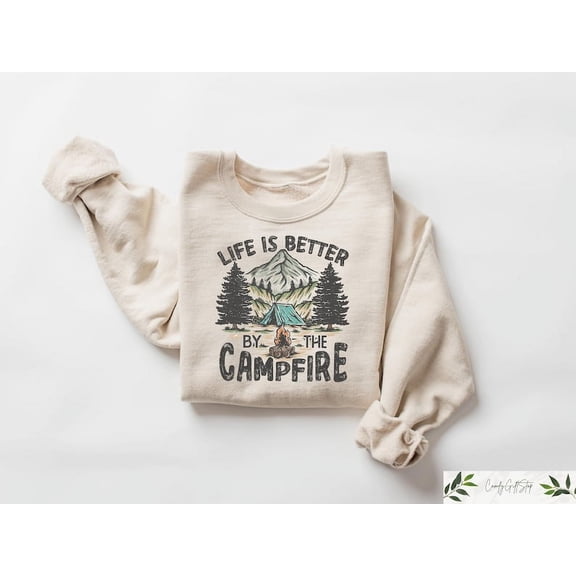Life Is Better By The Campfire, Camp Crew T-Shirt, Camp Fire Shirt, Camping Squad Tee, Bonfire Nights Shirt, Happy Camping Shirt, Camper Shirt TH210512