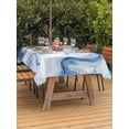thumbnail image 4 of 60x120 Inch Outdoor Tablecloth with Umbrella Hole Zipper Rectangle Marble Blue Rectangular Tablecloths Outside Waterproof Abstract Modern Minimalist Solid Ombre Patio Table Cover for Picnic Party, 4 of 8