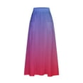 thumbnail image 5 of LIBRCLO Skirts for Women Maxi Length Gradient Printed Elastic Waistband Pleated Skirts with Pocket Summer Casual Clothes, 5 of 6