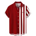 thumbnail image 2 of XDZJLR T-Shirts pour Hommes Plage Hawaïenne Manches Courtes Rayé, 2 of 4