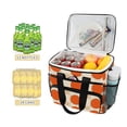 thumbnail image 2 of FORMRS Insulated Cooler Bag 24 Cans Capacity Soft Leakproof Lunch Box with Side Pockets, Orange Geometric Circles, 2 of 7