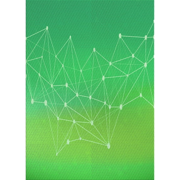 Ahgly Company Machine Washable Indoor Rectangle Transitional Neon Green Area Rugs, 7' x 10'