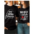 thumbnail image 1 of Un pescador afortunado, la mejor captura de su vida. Lindas camisetas para parejas, camisetas a juego para el Día de San Valentín, regalo para esposo y esposa, camisetas a juego para parejas, camiseta, 1 of 6
