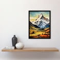 thumbnail image 2 of Swiss Alps Switzerland Oil Painting Snow Capped Peaks Over Idyllic Alpine Meadow Art Print Framed Poster Wall Decor 12x16 inch, 2 of 5