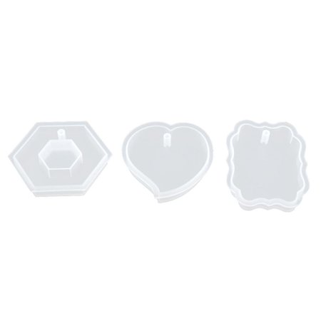 3 Pack Resin Molds - Jewelry Making Molds Kit - Silicone Moulds, Pendant Mold, DIY Casting Molding Necklace, Earrings, Ornaments, Fondant B