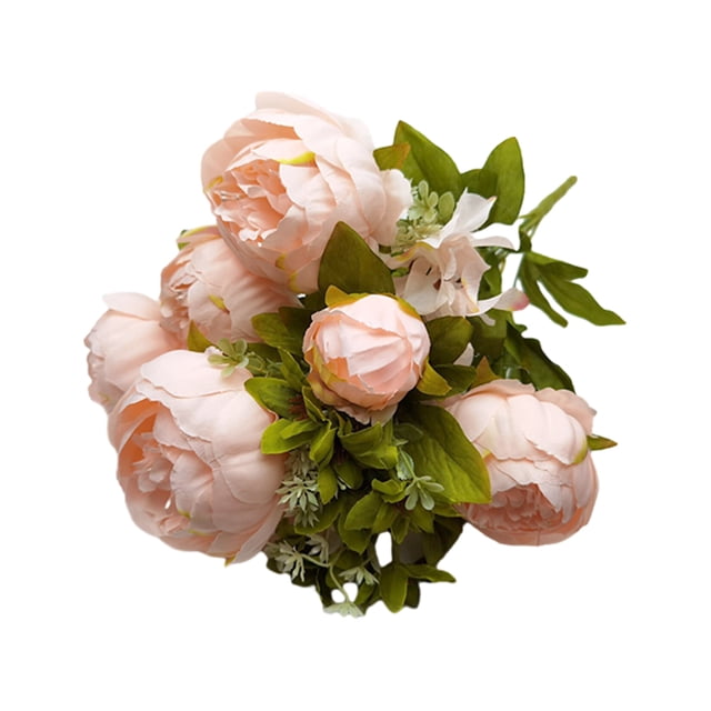 Matsuzay Flores falsas realistas de seda de amplia aplicación y elegantes flores artificiales de peonías. Flores artificiales rosa
