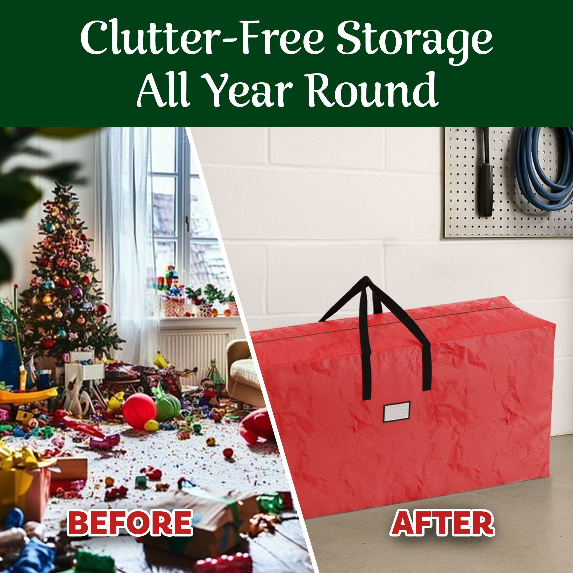 Elf Stor Premium Red Christmas Tree Storage Bag 9ft photo 5
