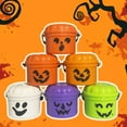 thumbnail image 2 of Sylvtty Mini Halloween Candy Bucket Spooky Ghost Pumpkin Candy Bucket Plastic Candy Bowls with Lid And Handle for Trick or Treat Halloween Party Favors, 2 of 7