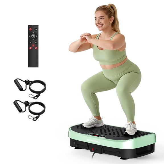 Anqdy Vibration Plate Exercise Machine Magnetic Acupoints Full Body Vibration Platform Green