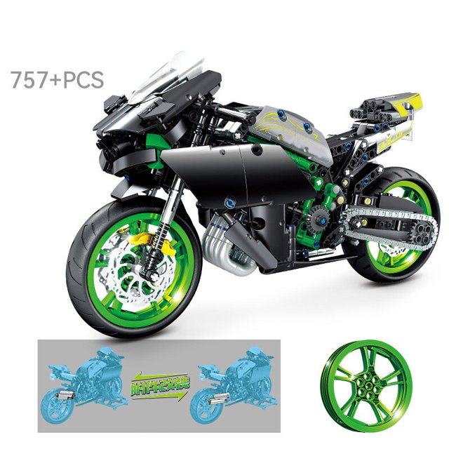 Bloques de construcción de motocicleta todoterreno para niños y adultos, vehículo de carreras de velocidad, MOC, regalo, ciudad, 2023