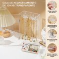 thumbnail image 3 of Soporte para Collar de Acrílico, Caja de Almacenamiento de Joyería de  Transparente, con 24 Ganchos Giratorios, Bandeja de Terciopelo, Pendientes, Collares, Almacenamiento de Anillos, 3 of 7