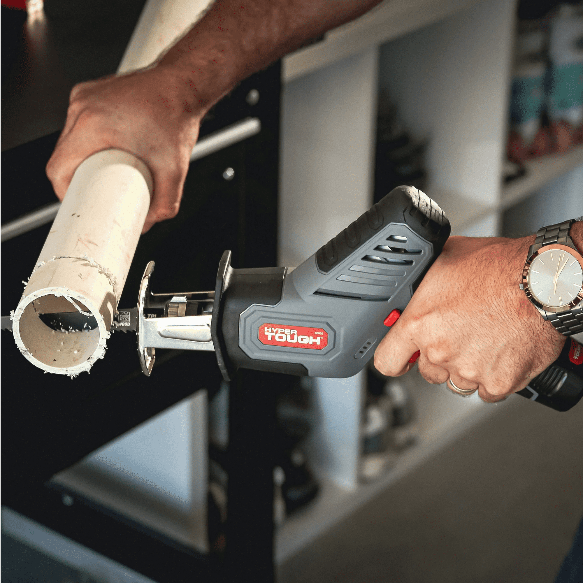 Hyper Tough 12V Max Lithium-Ion Compact Reciprocating Saw with 1.5Ah Battery and Charger